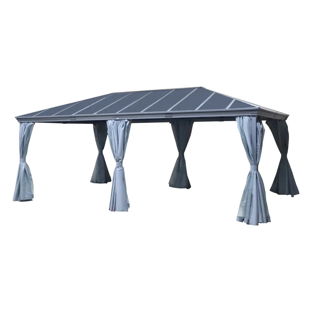 Pergola autoportante "Belize" graphite 3,6 x 6m en aluminium et polycarbonate Ma Maisons