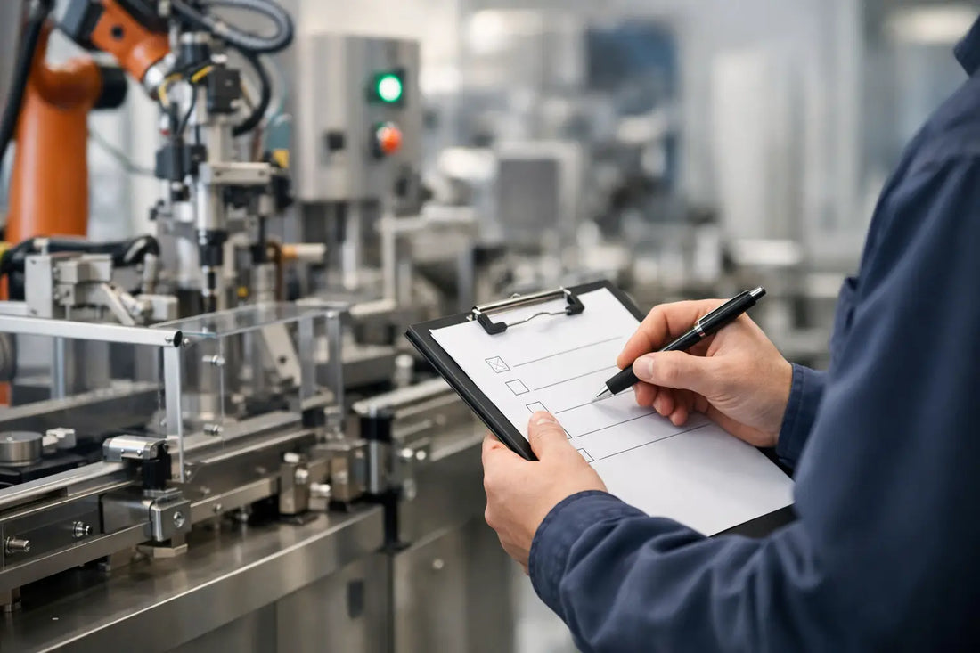 Machine commissioning checklist avant démarrage