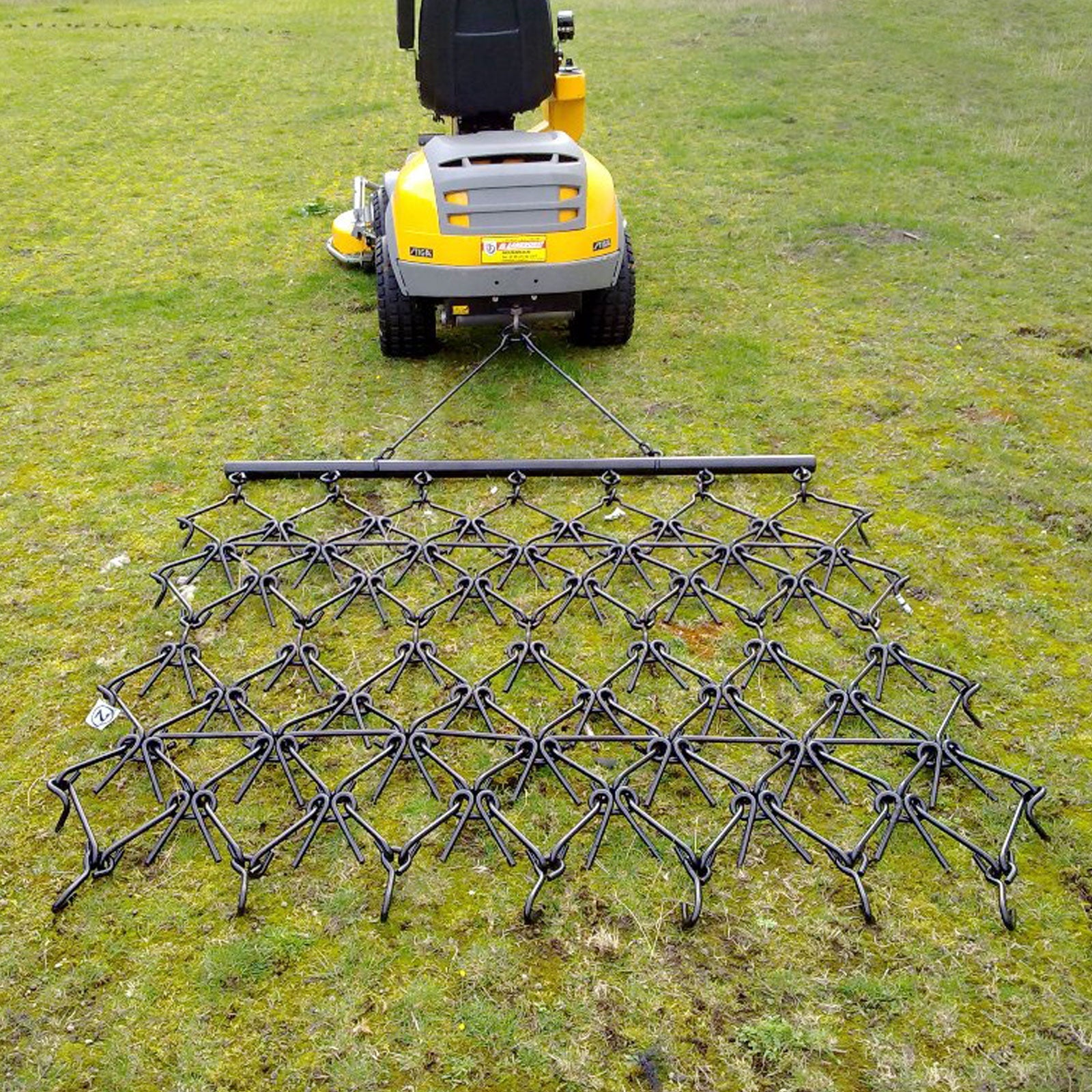 garen harrow on the back of a ride on mower