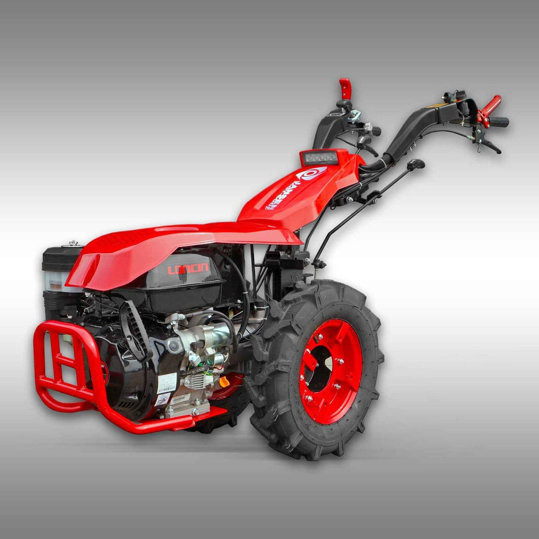 A hand tractor in red