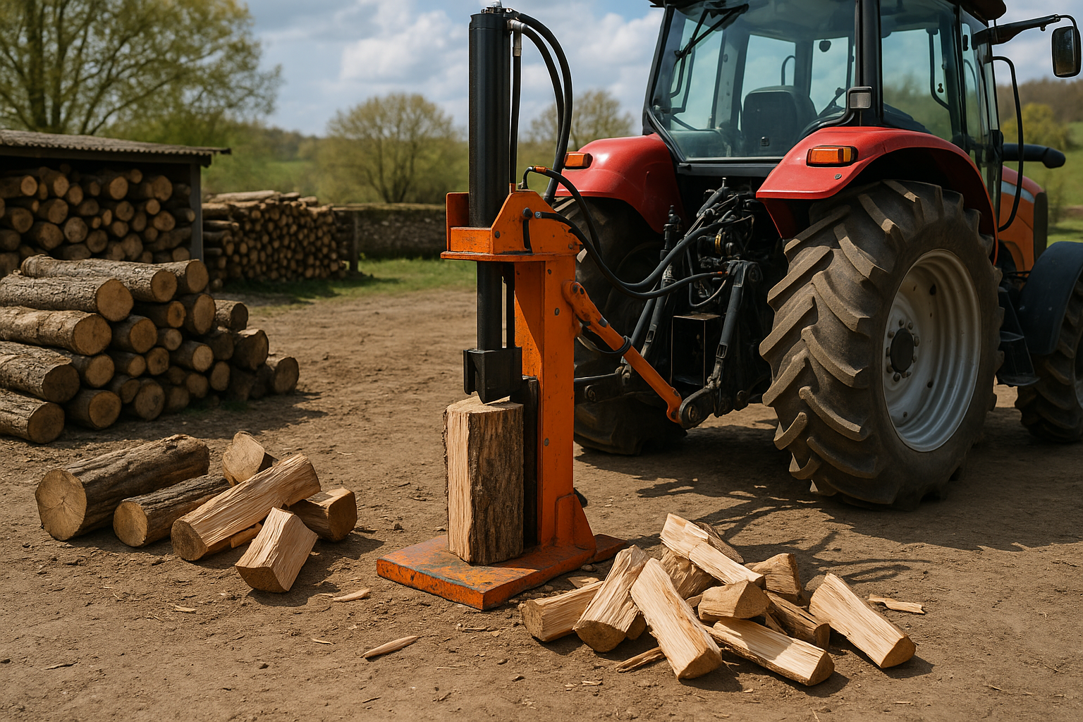 Fendeur de Bûches sur Tracteur
