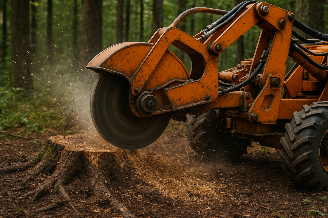  tractor using  Rogneuse de souches