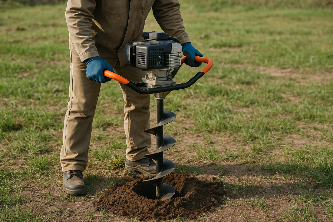 someone using a tarière 
