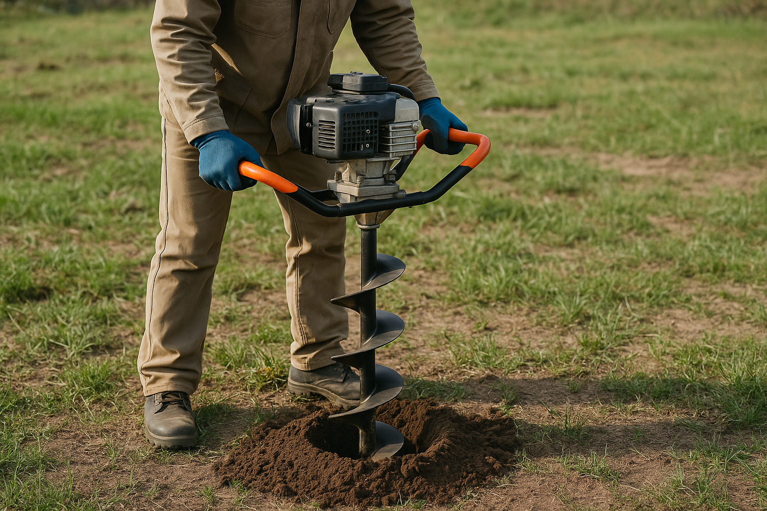 someone using a tarière 