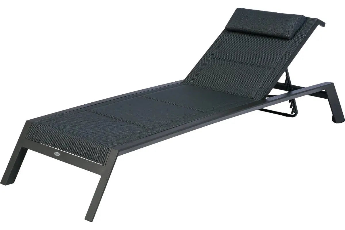 Lit de piscine Transat "Allure" graphite en aluminium noir Ma Maisons