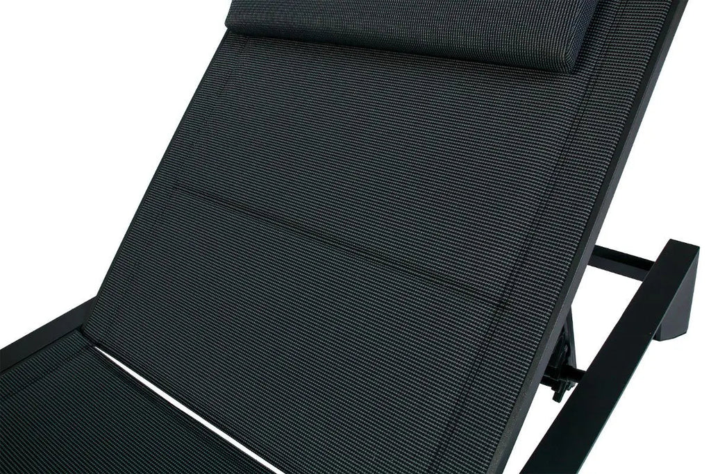 Lit de piscine Transat "Allure" graphite en aluminium noir Ma Maisons