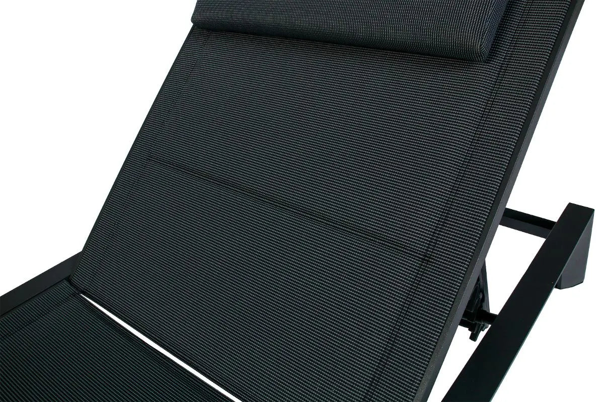 Lit de piscine Transat "Allure" graphite en aluminium noir Ma Maisons