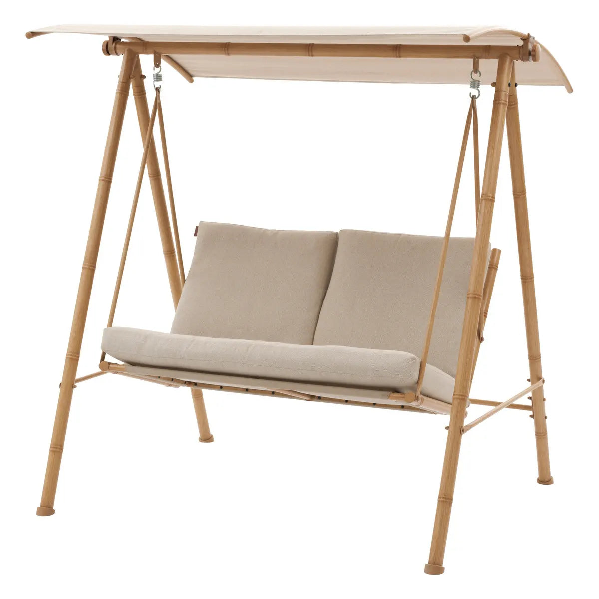 Balancelle de jardin "Baroe" beige 170 x 129 x 213cm en acier et texaline Ma Maisons