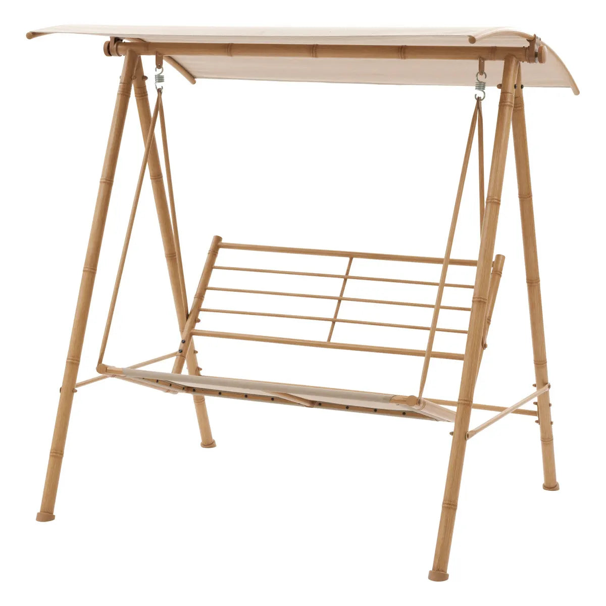 Balancelle de jardin "Baroe" beige 170 x 129 x 213cm en acier et texaline Ma Maisons