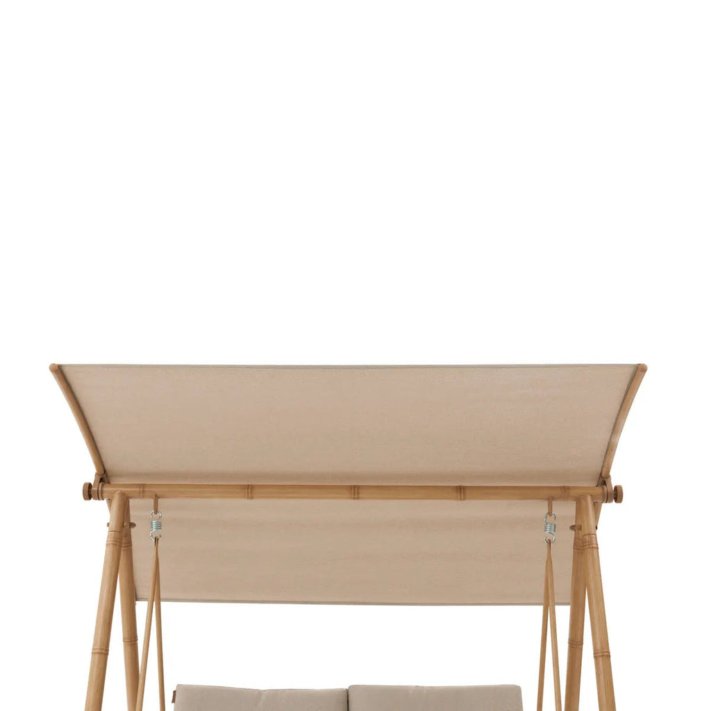 Balancelle de jardin "Baroe" beige 170 x 129 x 213cm en acier et texaline Ma Maisons