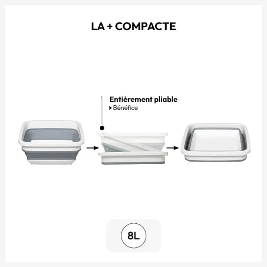 Bassine retractable 8L blanc gris Ma Maisons
