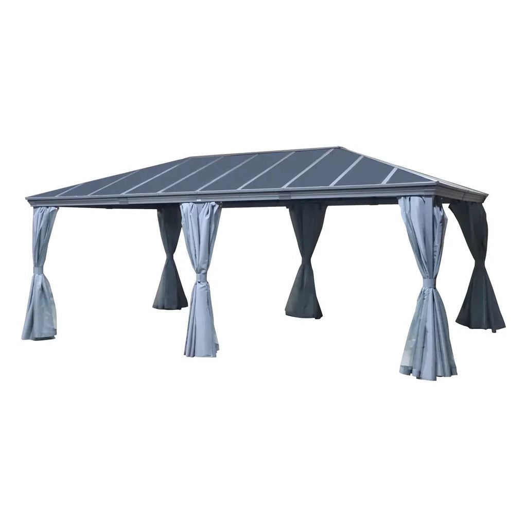 Pergola autoportante "Belize" graphite 3,6 x 6m en aluminium et polycarbonate Ma Maisons
