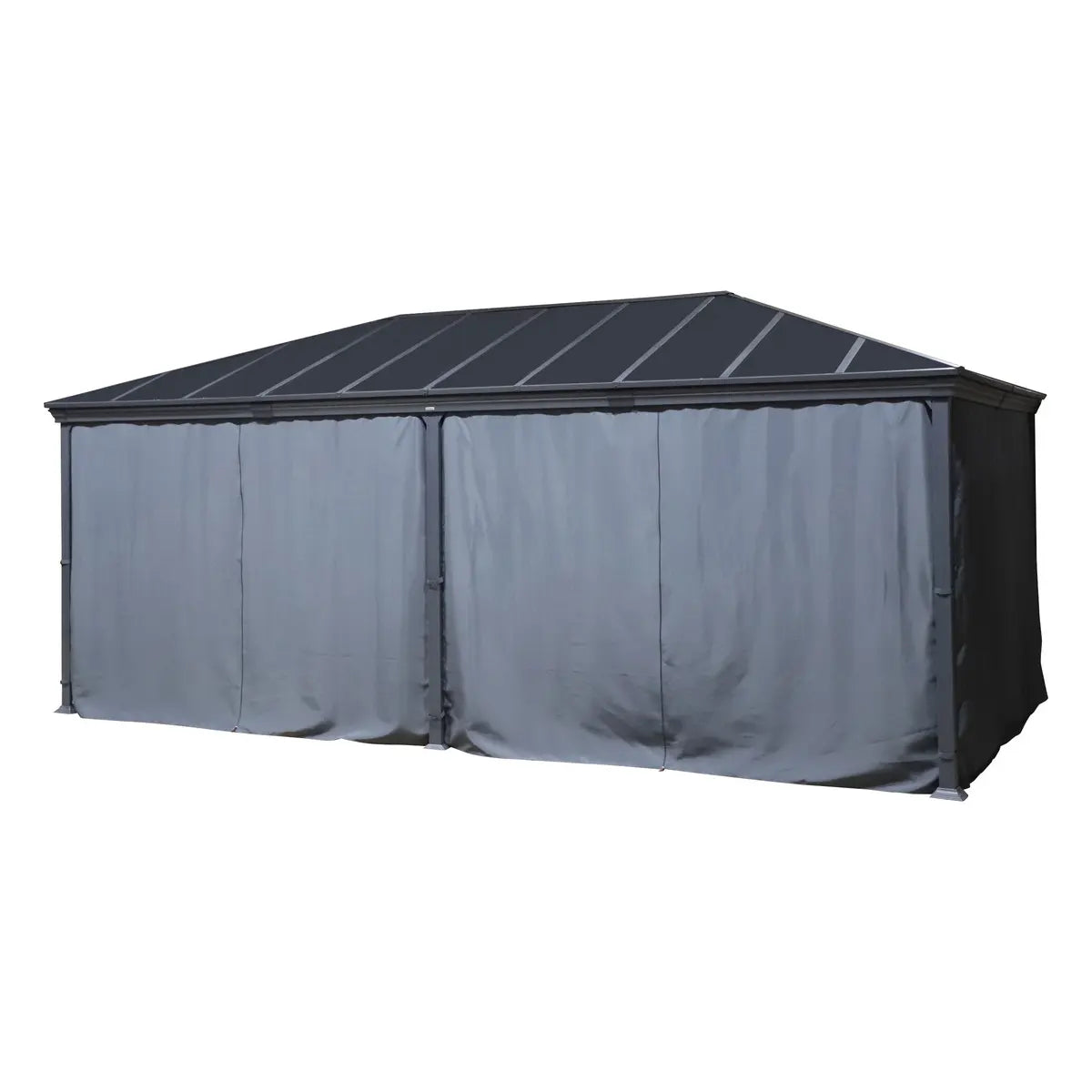 Pergola autoportante "Belize" graphite 3,6 x 6m en aluminium et polycarbonate Ma Maisons