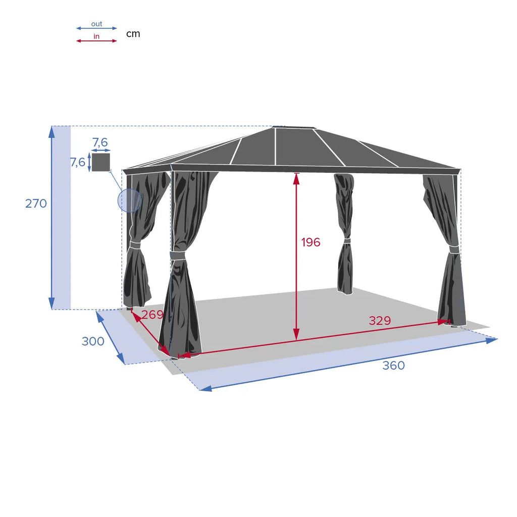Tonnelle Belize PC 3,6 x 3 m Ma Maisons