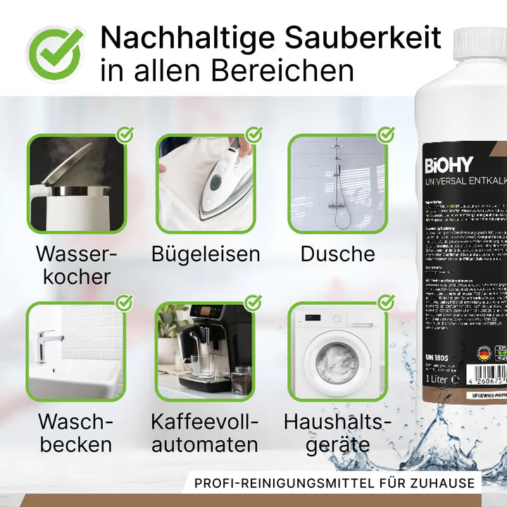 BiOHY Détartrant universel, détartrant, dissolvant de calcaire bio, nettoyant de calcaire 1L Ma Maisons