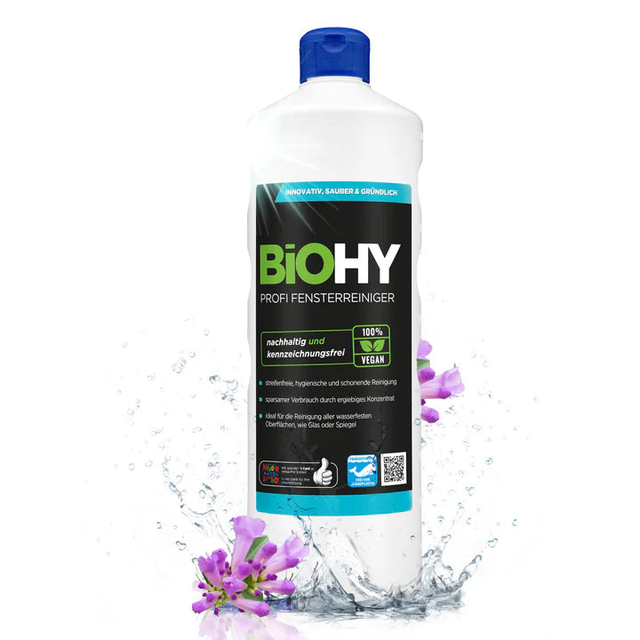 BiOHY Nettoyant professionnel pour vitres, nettoyant pour vitres, concentré bio 1L Ma Maisons