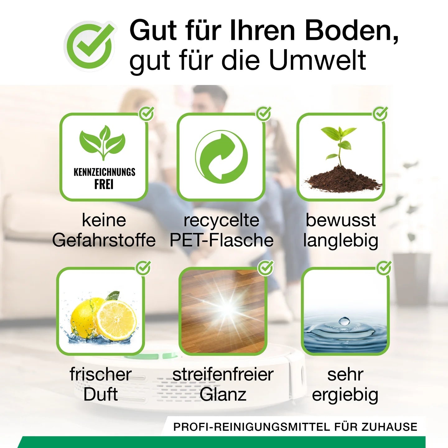 BiOHY Nettoyant sols pour robots de nettoyage 1L, Nettoyant bio, Entretien des sols, Nettoyant sols non moussant Ma Maisons