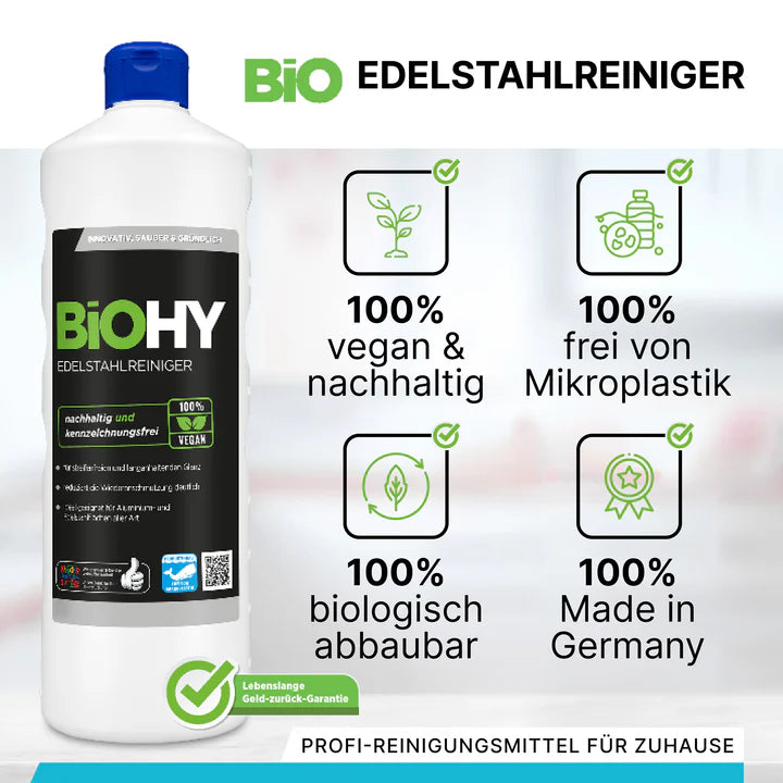 BiOHY nettoyant inox, nettoyant inox spray, produit d'entretien inox, produit de nettoyage inox 1L Ma Maisons