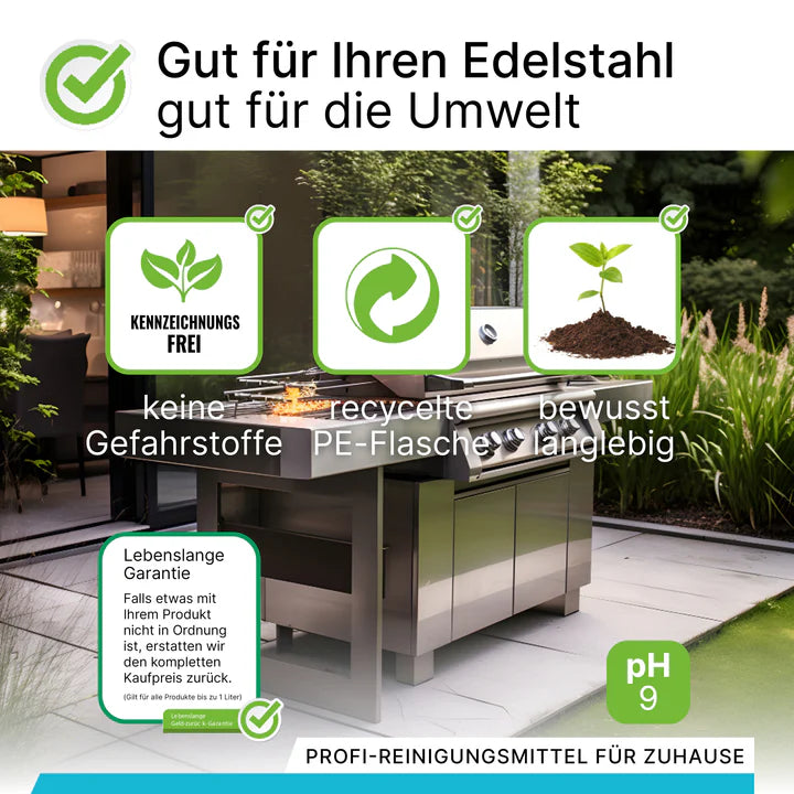BiOHY nettoyant inox, nettoyant inox spray, produit d'entretien inox, produit de nettoyage inox 1L Ma Maisons