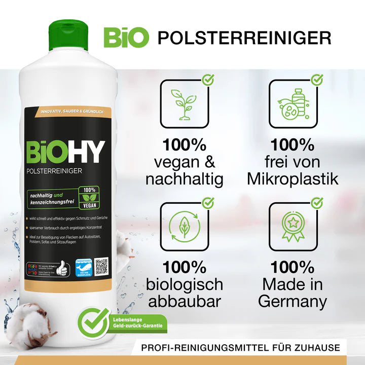 BiOHY nettoyant pour meubles rembourrés, nettoyant pour textiles, nettoyant pour meubles rembourrés, nettoyant pour canapés Ma Maisons