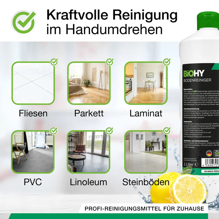 BiOHY nettoyant pour sols, nettoyant pour sols, nettoyant non moussant pour sols, concentré bio Ma Maisons