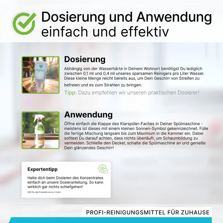 BiOHY produit de rinçage, nettoyant pour verre lave-vaisselle, nettoyant pour lave-vaisselle, nettoyant pour couverts 1L Ma Maisons