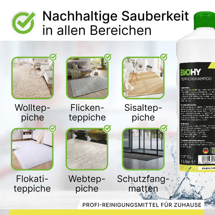 BiOHY shampooing pour tapis, nettoyant pour tapis, mousse pour tapis 1L Ma Maisons