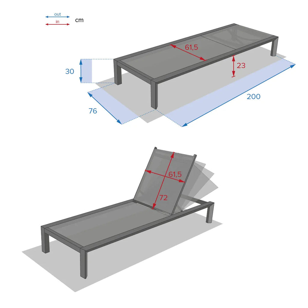 Lit de piscine Transat "Évasion" en aluminium Ma Maisons