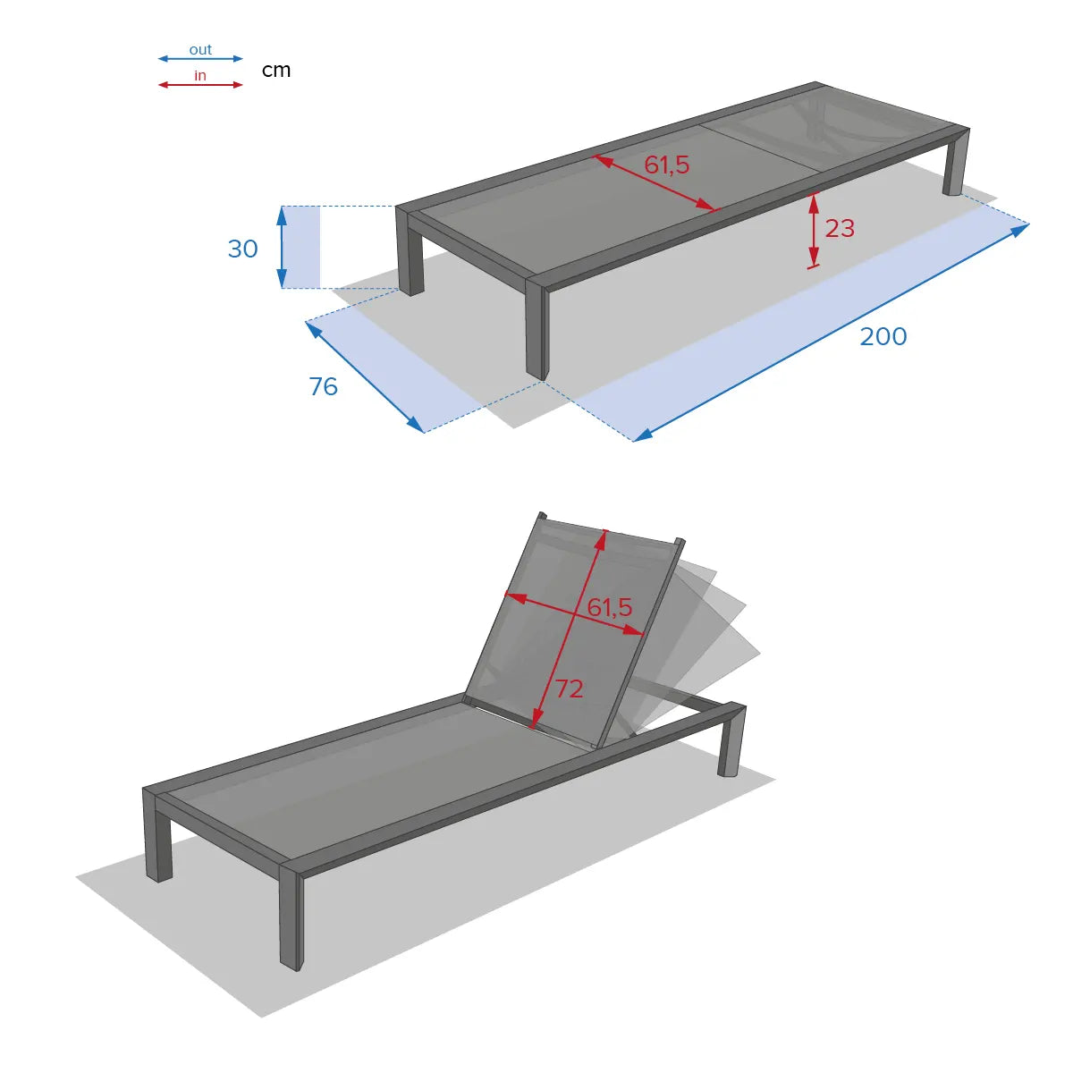 Lit de piscine Transat "Évasion" en aluminium Ma Maisons