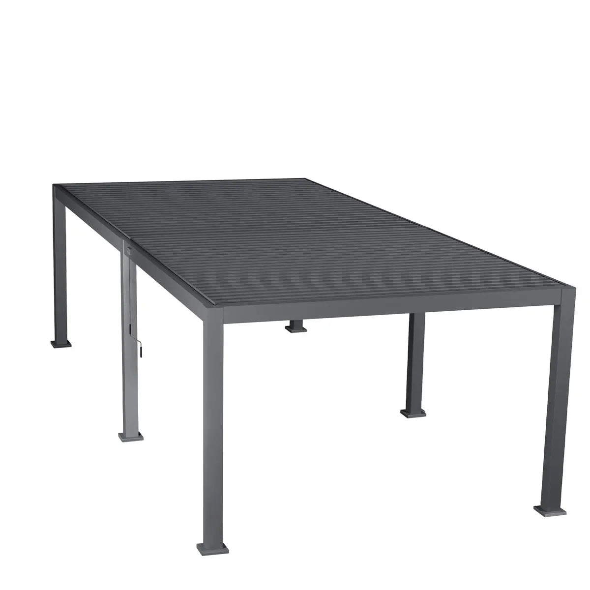 Pergola bioclimatique "Evora" grand modèle 6x3,6m en aluminium traité époxy Graphite Ma Maisons