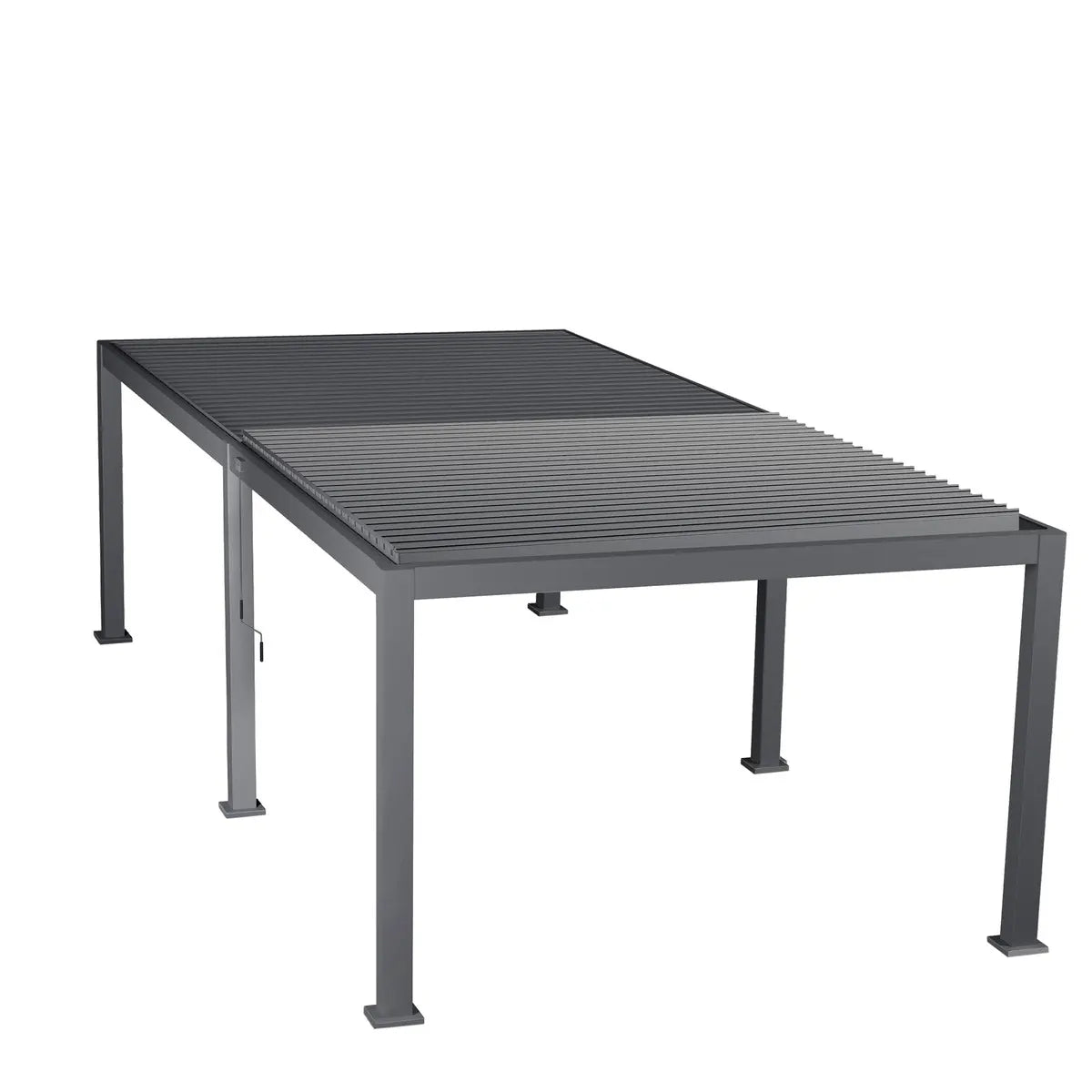 Pergola bioclimatique "Evora" grand modèle 6x3,6m en aluminium traité époxy Graphite Ma Maisons
