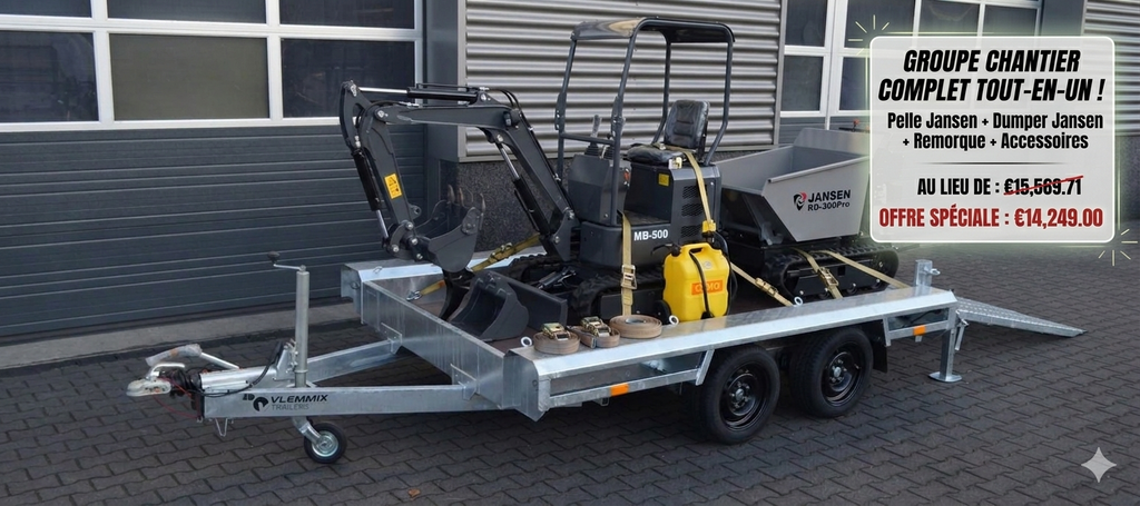 Pack Ultime Chantier : Mini-Pelle Jansen MB-500 + Dumper RD-300pro