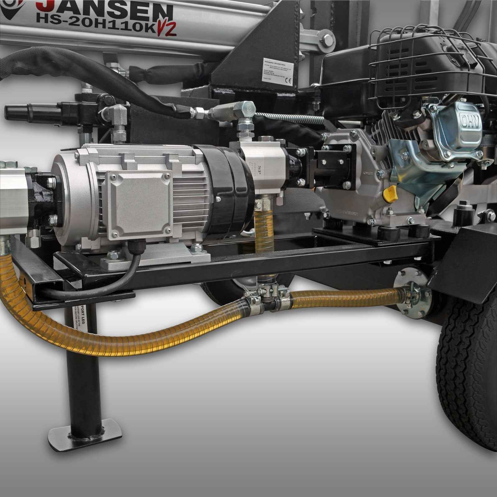 Fendeuse à  Jboisansen HS-20H110K-V2, COMBI, essence+électrique, 20 tonnes, hydraulique