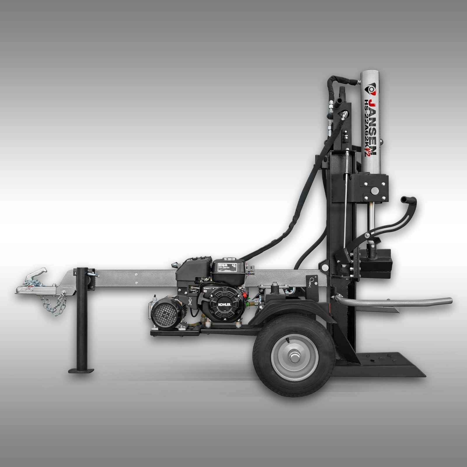 Fendeuse à bois Jansen HS-22A62K-V2, 22 t, 62 cm, essence + électrique
