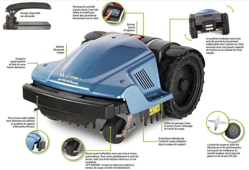 Robot de Tonte WIPER KXLS-ULTRA GPS – Jusqu'à 6 000 m²