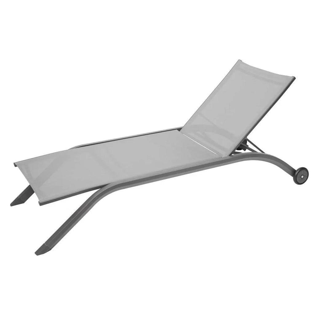 Lit de piscine Transat "Milenio" galet et graphite en aluminium Ma Maisons