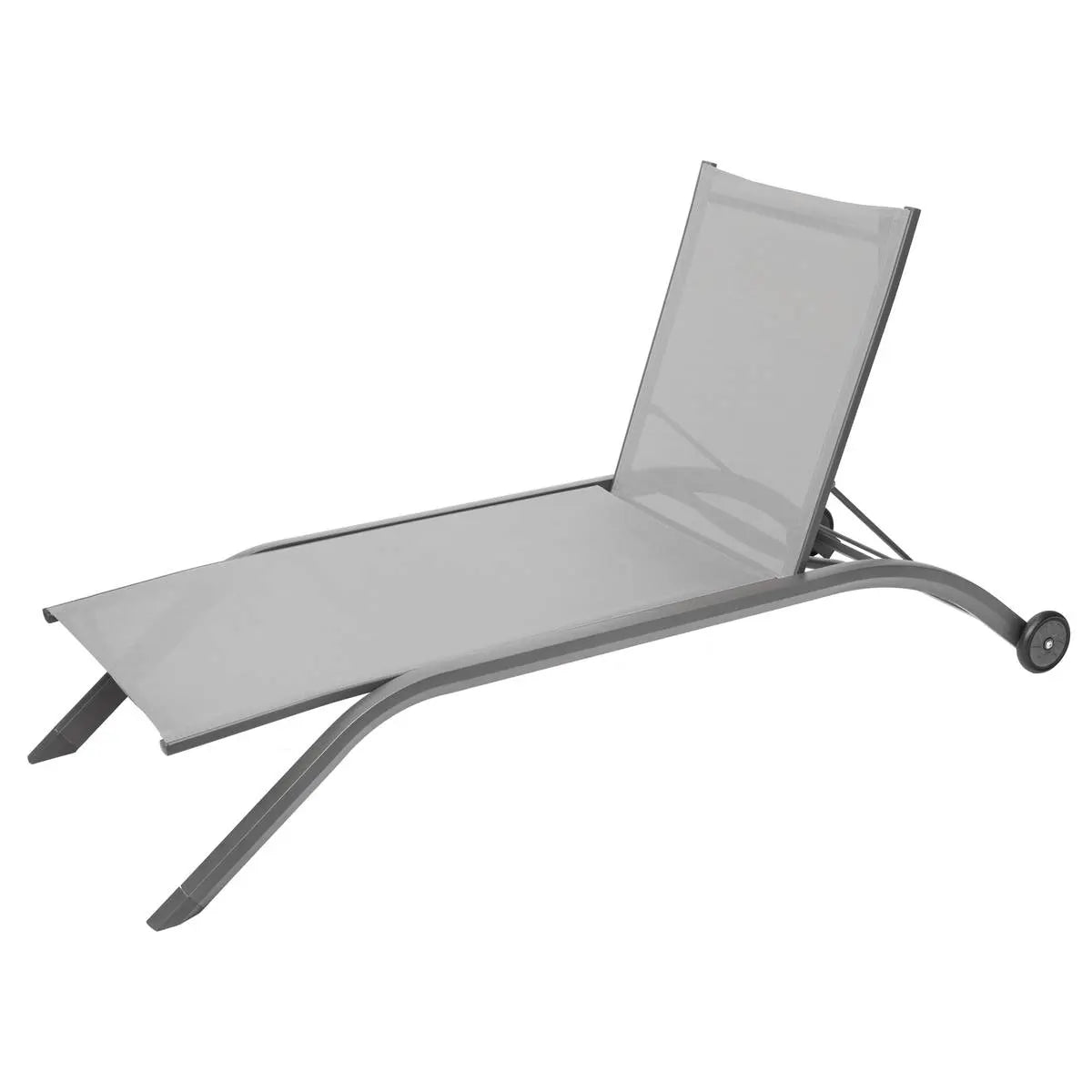Lit de piscine Transat "Milenio" galet et graphite en aluminium Ma Maisons