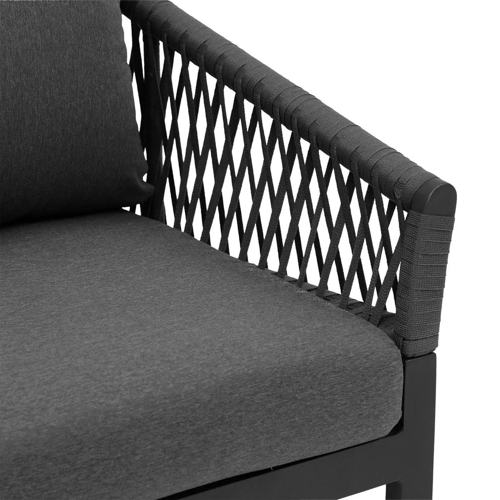 Salon de jardin 5 places "Oriengo" anthracite et graphite en aluminium traité époxy Gris Ma Maisons