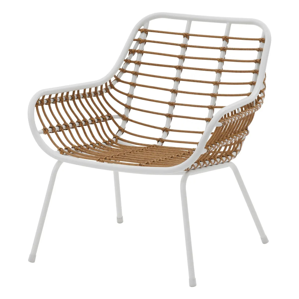 Salon de jardin "Paopao" en acier traité époxy blanc pour 4 personnes, coloris Beige Ma Maisons