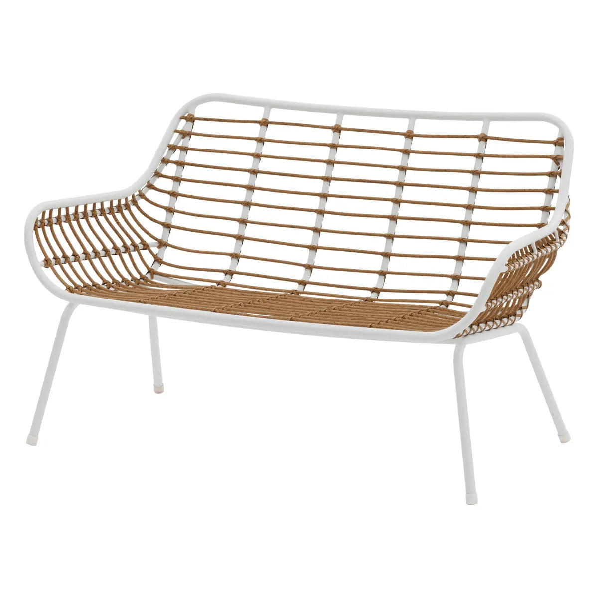 Salon de jardin "Paopao" en acier traité époxy blanc pour 4 personnes, coloris Beige Ma Maisons