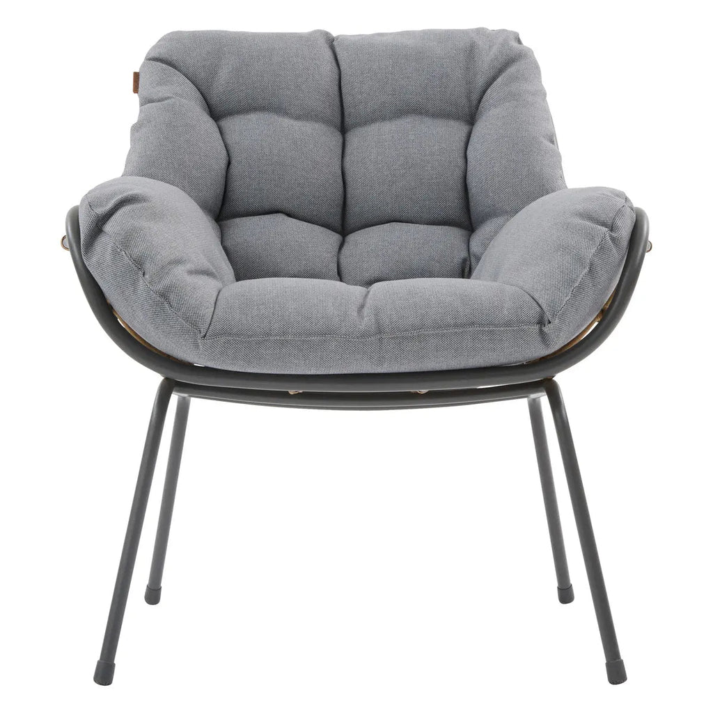 Salon de jardin graphite « Paopao » en acier traité époxy, 4 places, coloris Gris Ma Maisons