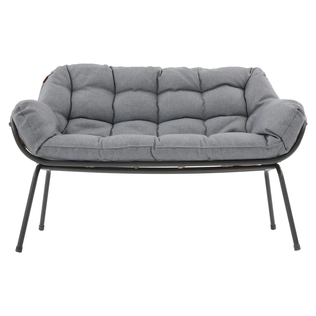 Salon de jardin graphite « Paopao » en acier traité époxy, 4 places, coloris Gris Ma Maisons