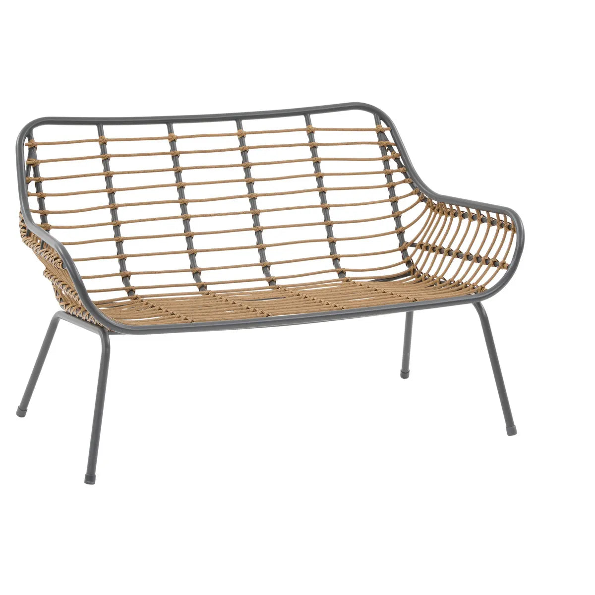 Salon de jardin graphite « Paopao » en acier traité époxy, 4 places, coloris Gris Ma Maisons