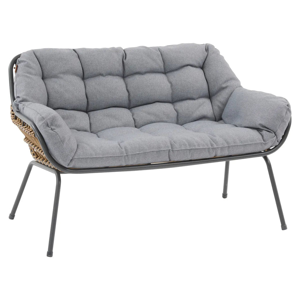 Salon de jardin graphite « Paopao » en acier traité époxy, 4 places, coloris Gris Ma Maisons