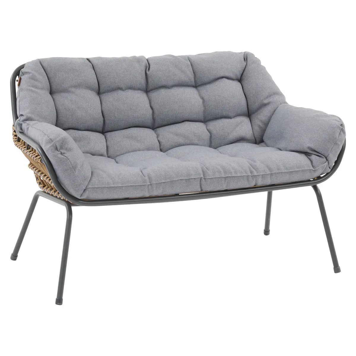 Salon de jardin graphite « Paopao » en acier traité époxy, 4 places, coloris Gris Ma Maisons