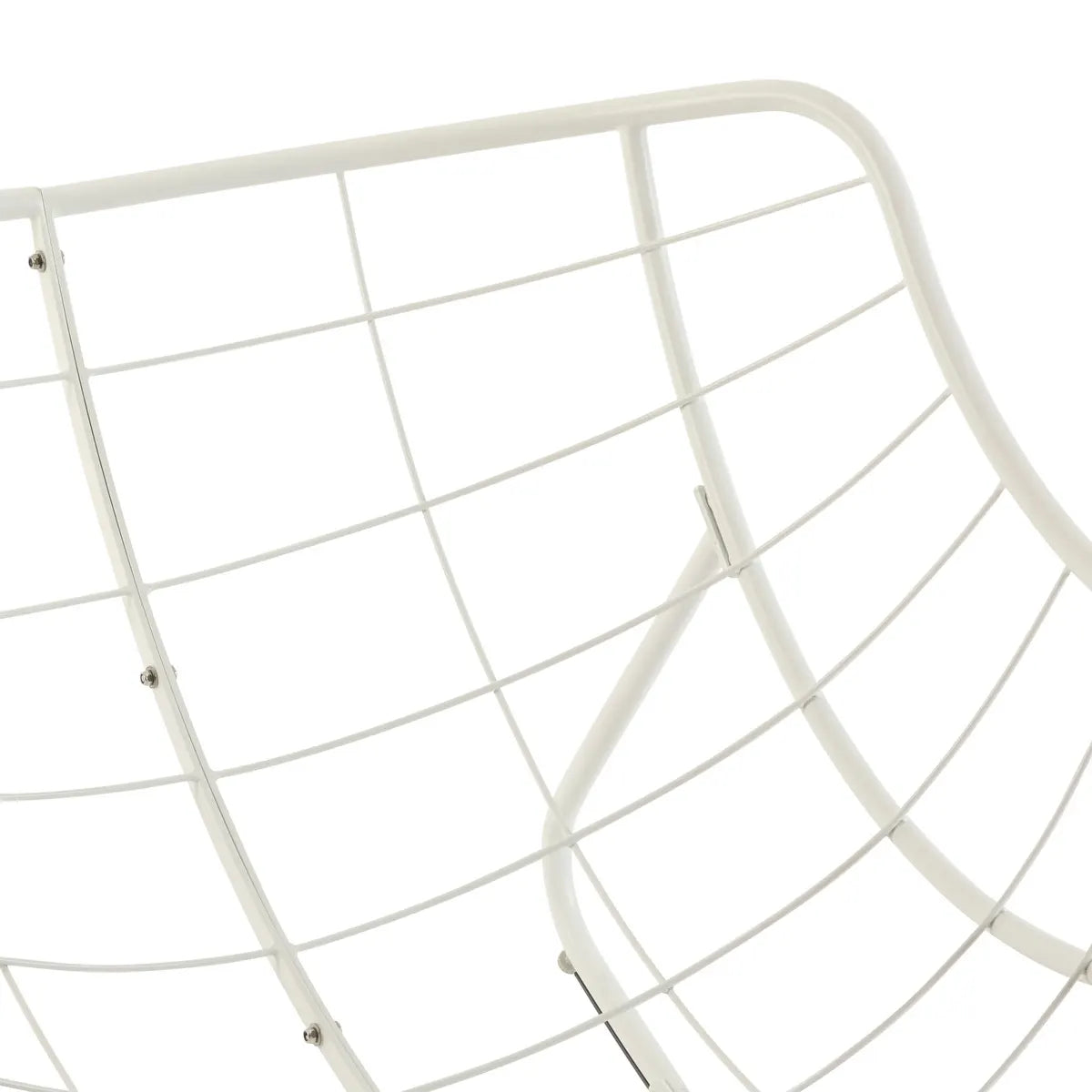 Fauteuil oeuf à bascule "Paopao" beige et blanc en acier traité en epoxy Ma Maisons