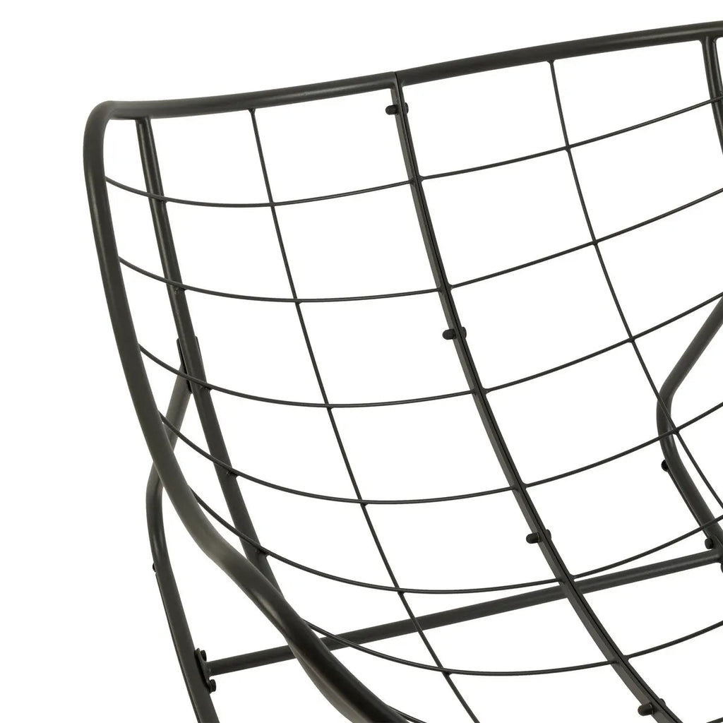 Fauteuil oeuf à bascule "Paopao" gris et graphite en acier traité en epoxy Ma Maisons