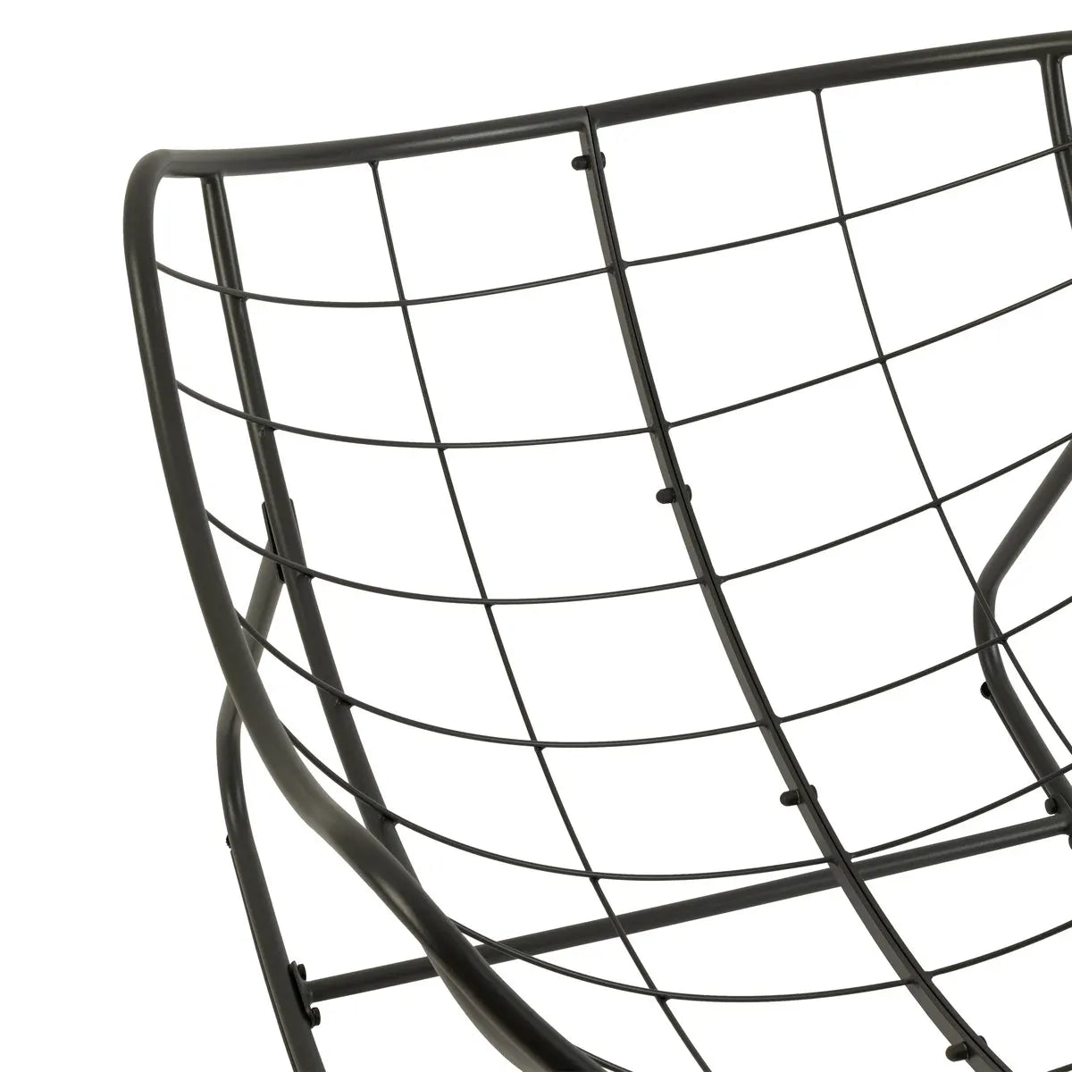 Fauteuil oeuf à bascule "Paopao" gris et graphite en acier traité en epoxy Ma Maisons