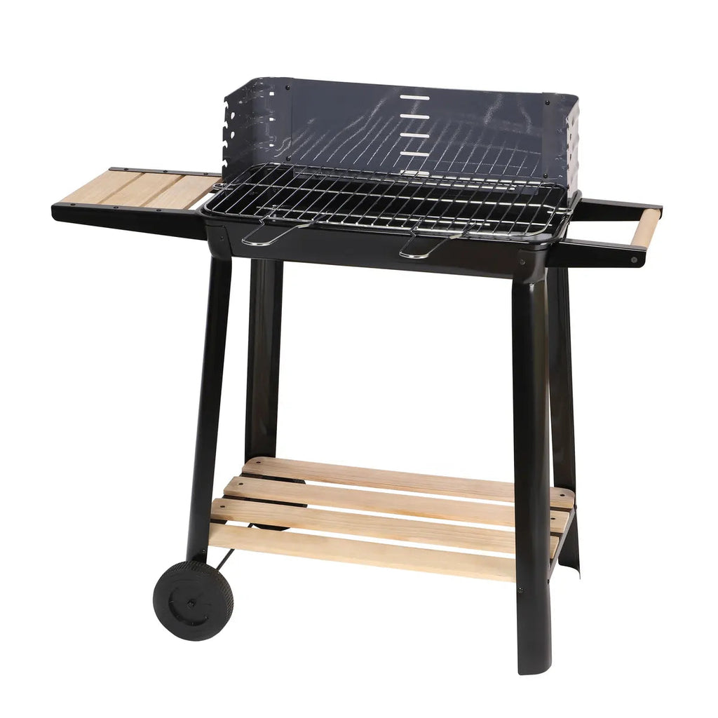 Barbecue à charbon "Rosario" 54x32cm en acier et bois Ma Maisons