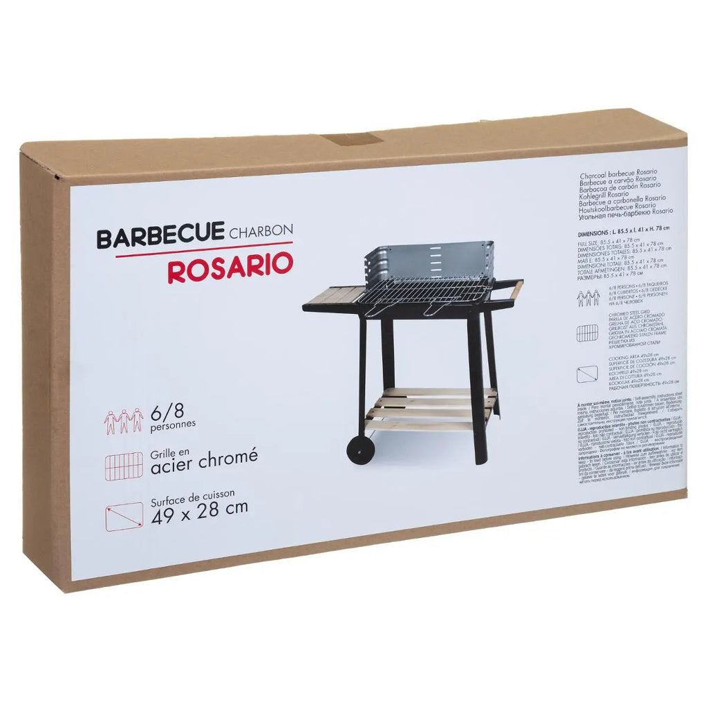 Barbecue à charbon "Rosario" 54x32cm en acier et bois Ma Maisons